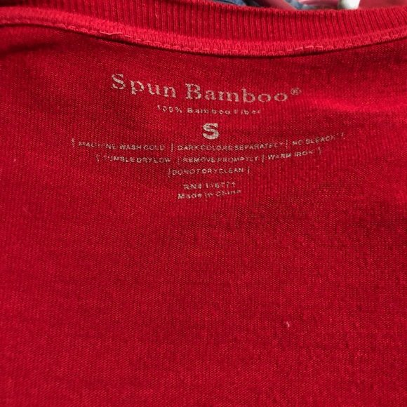 Red spun bamboo Long sleeve top - Picture 4 of 5